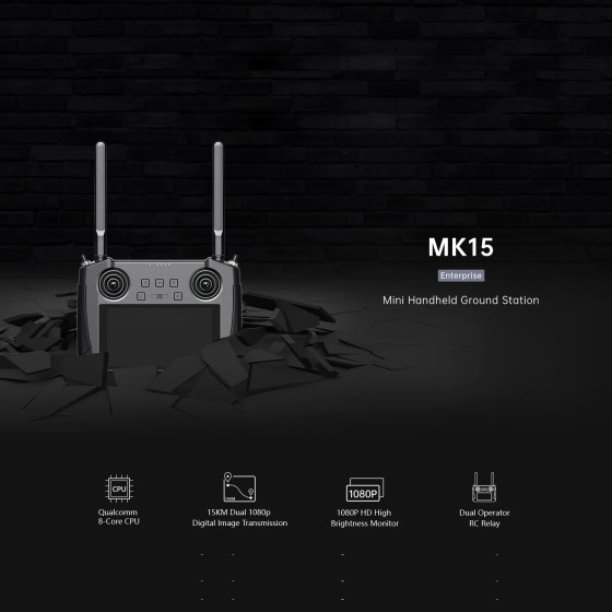 SIYI MK15 HD 5.5 Inch Handheld Ground Station Remote Controller 1080p 60fps LCD Touchscreen UAV UGV Drone Remote Control